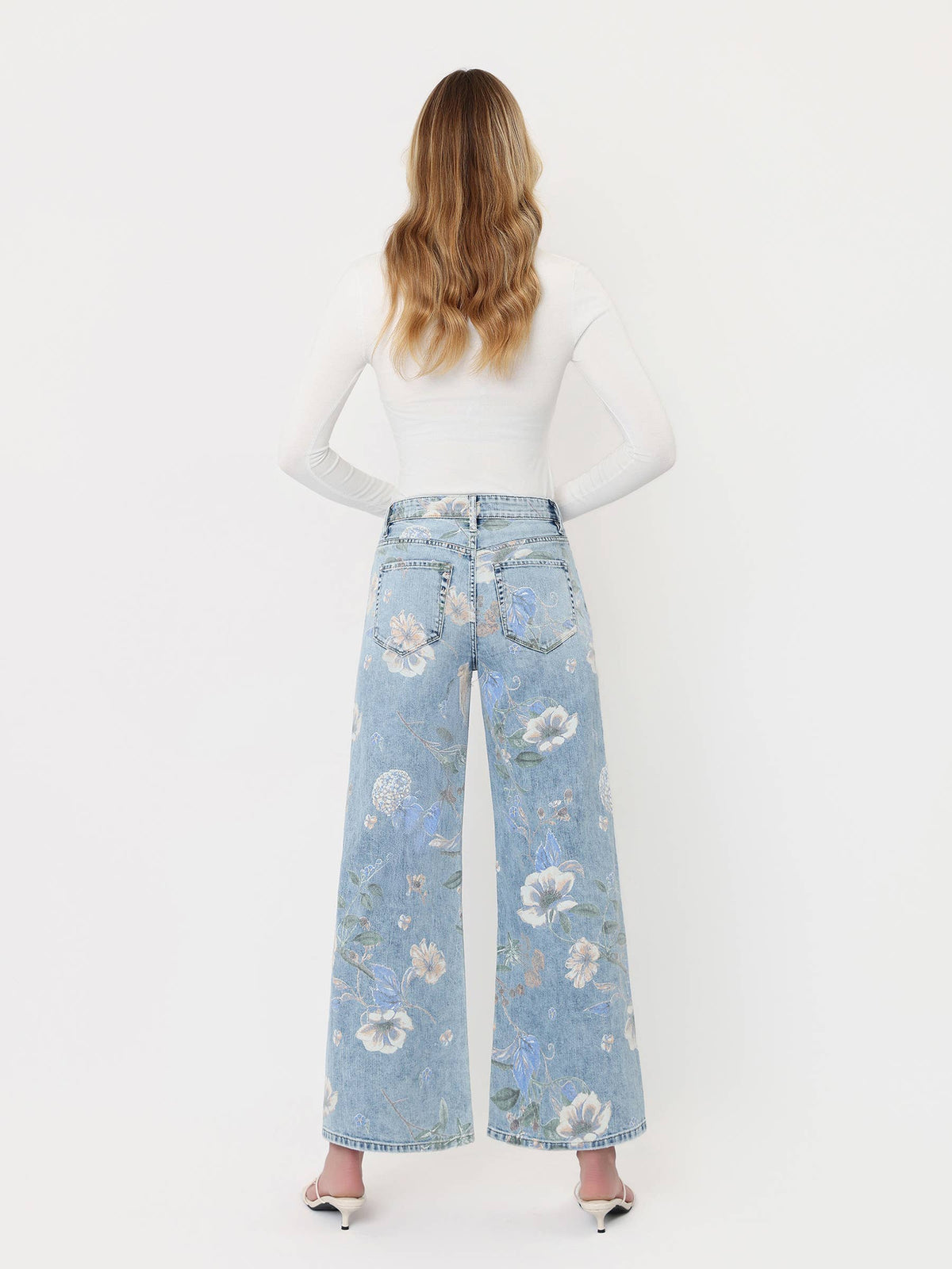 Vervet Super High Rise Floral Vintage Flare Jeans