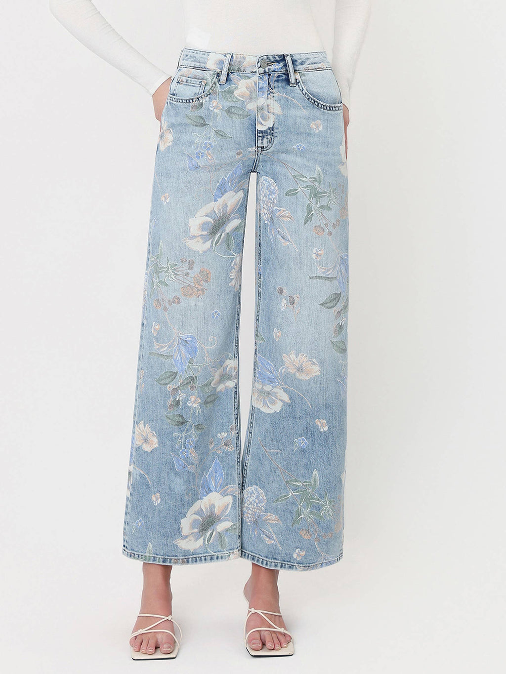 Vervet Super High Rise Floral Vintage Flare Jeans