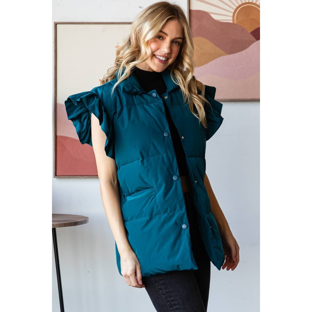 Mare Blu Ruffle Sleeve Vest