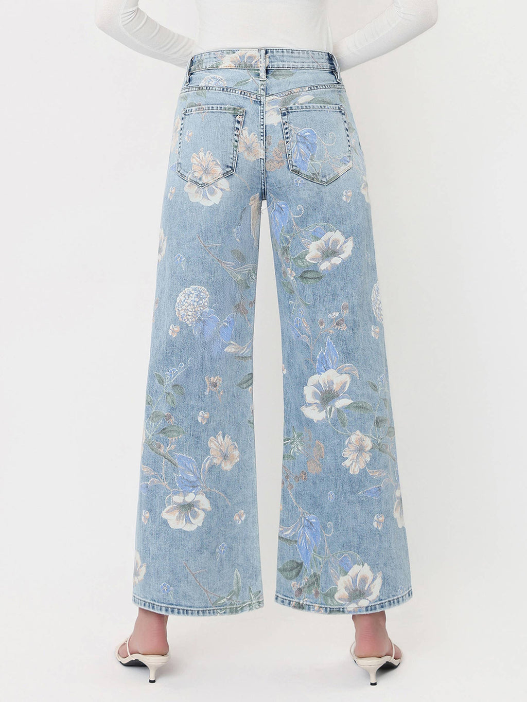 Vervet Super High Rise Floral Vintage Flare Jeans