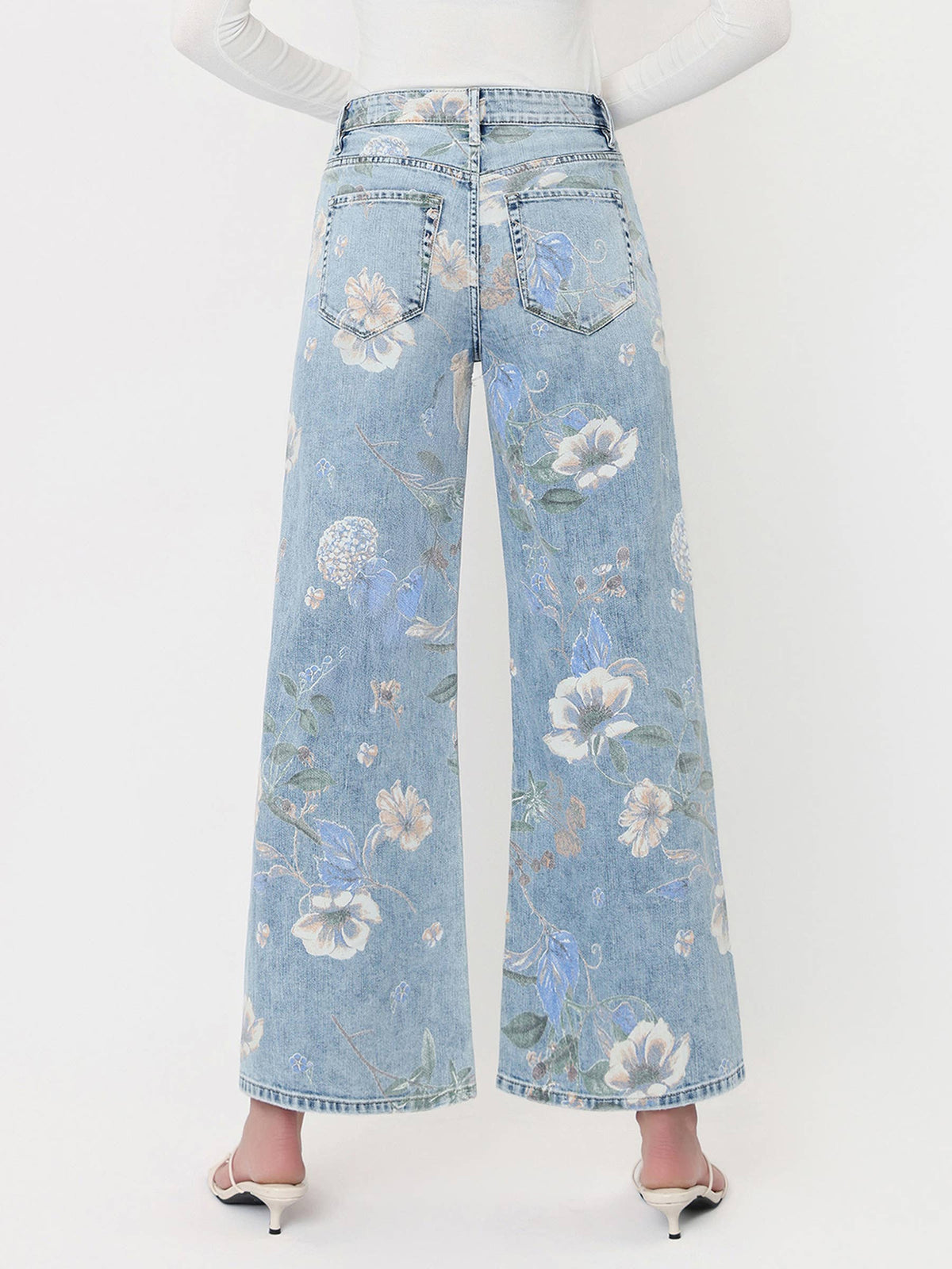 Vervet Super High Rise Floral Vintage Flare Jeans