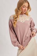 Amore in Rosa Crochet Sweatshirt